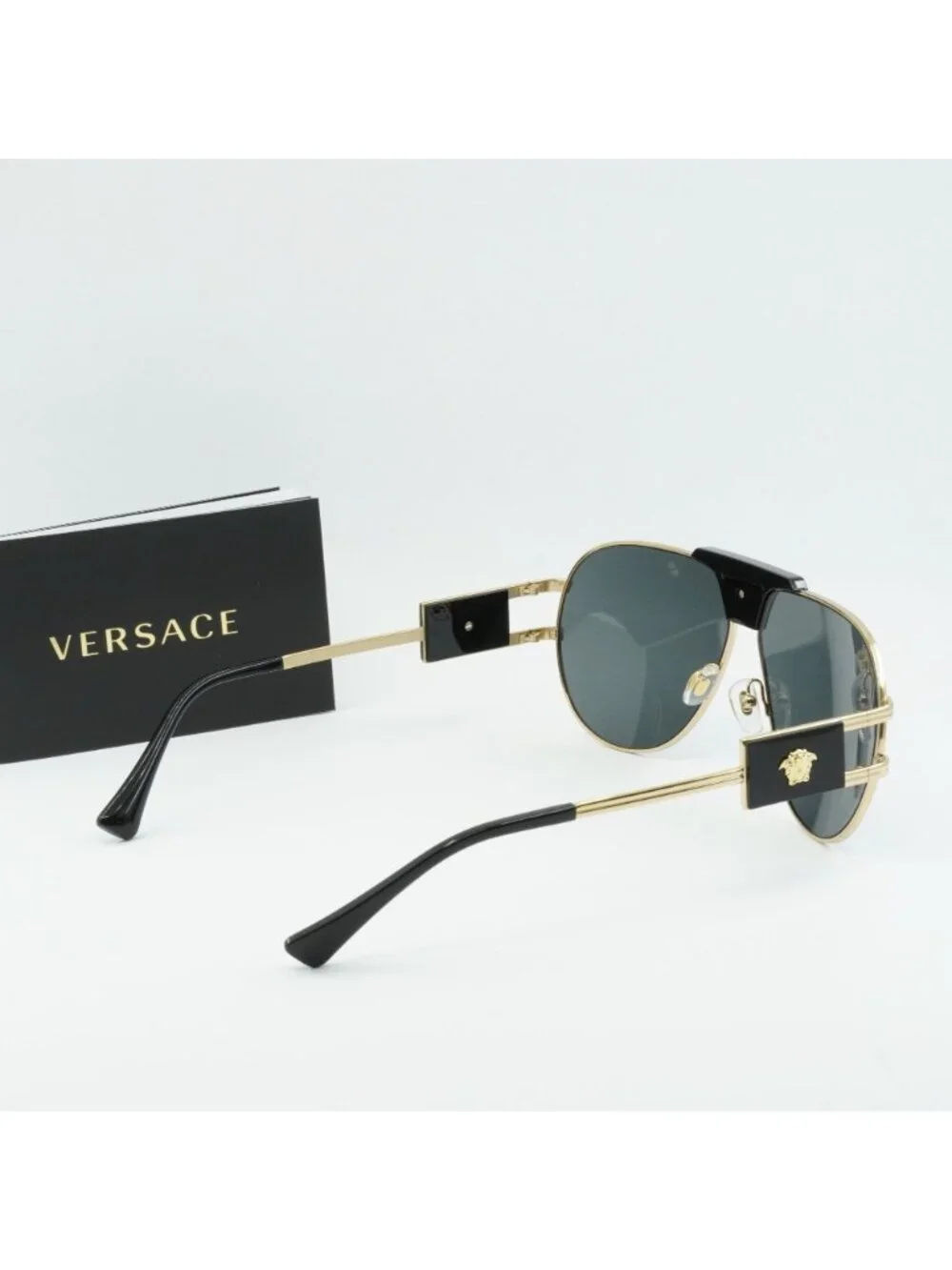 Versace VE2252 100287 Unisex Aviator Sunglasses – Gold / Grey